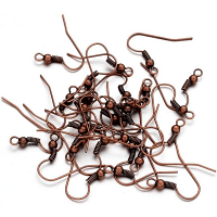Earring Fish Hooks Ball & Coil 19x18mm Antique Copper x100 pieces (50 pairs)