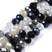 Imperial Glass Faceted Rondelle Spacer Beads 6x4.5mm Neutrals Mix AB x90pc approx