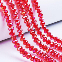 Imperial Crystal Roundelle Beads 8x6mm Transparent Red AB (70pc approx)