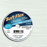 Soft Flex 21 Strand Beading Wire ~ Fine .014 30ft / 9.2m White Quartz