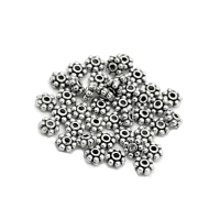 Bali Tibetan Style Daisy Spacer Beads, 4.5mm Antique Silver, x100pc