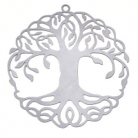 Stainless Steel Silver Tree of Life (with Roots) Pendant 43x40x0.3mm x1pc