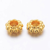Bali Tibetan Style Daisy Saturn Spacer Beads, 6x3mm Bright Gold, x50pc