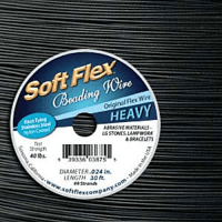 Soft Flex 49 Strand Beading Wire ~ Heavy .024 30ft / 9.2m Black