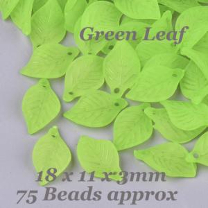 Lucite Leaves 18x11x3mm Leaf Frosted Bead 11g Choose Colours