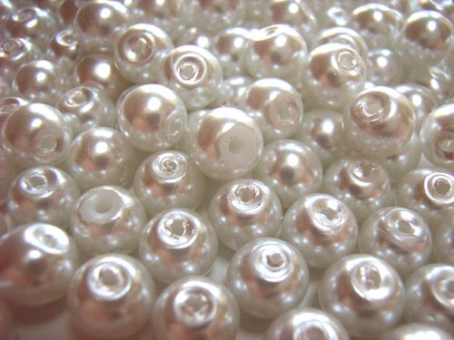 Faux Pearls 6mm Glass Beads 40 grams (choose colour)