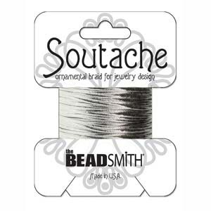 Soutache Braid Cord, Beadsmith 3mm - Silver Metallic